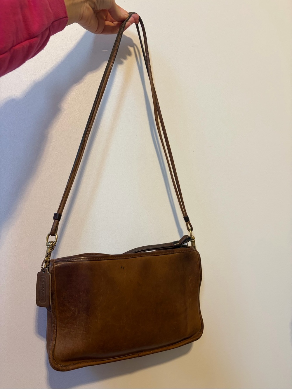 Vintage Coach Brown Leather Crossbody Bag